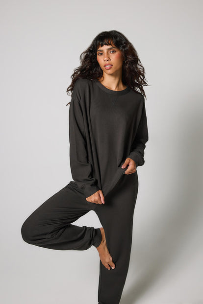 Sweat Lounge-Luxe grande taille - Black Coffee