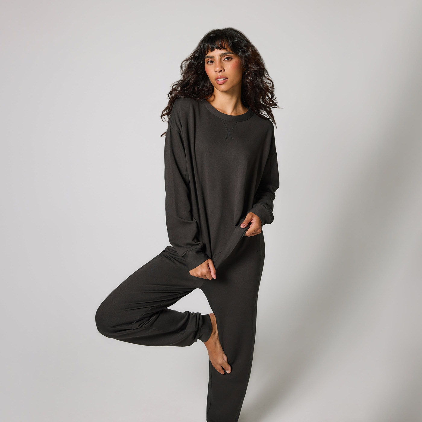Pantalon de jogging Lounge-Luxe grande taille - Black Coffee