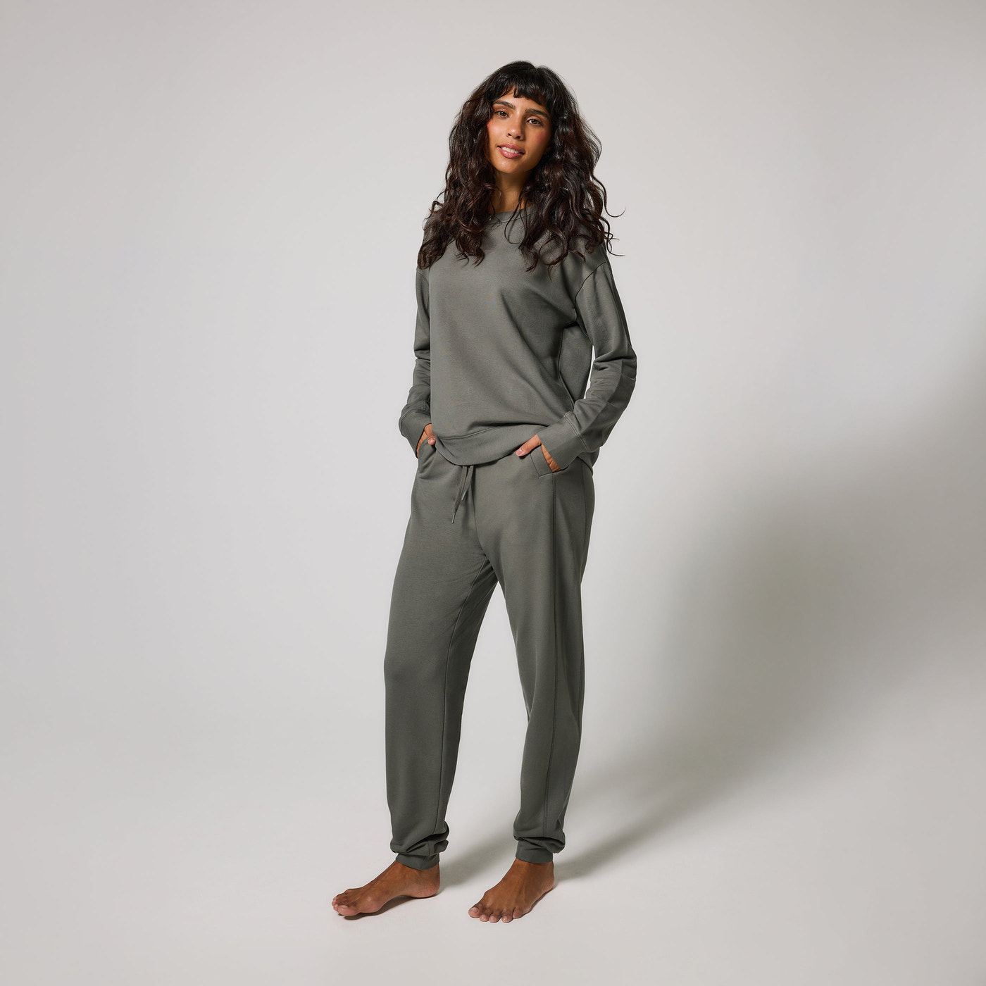 Pantalon de jogging Lounge-Luxe grande taille - Slate Green
