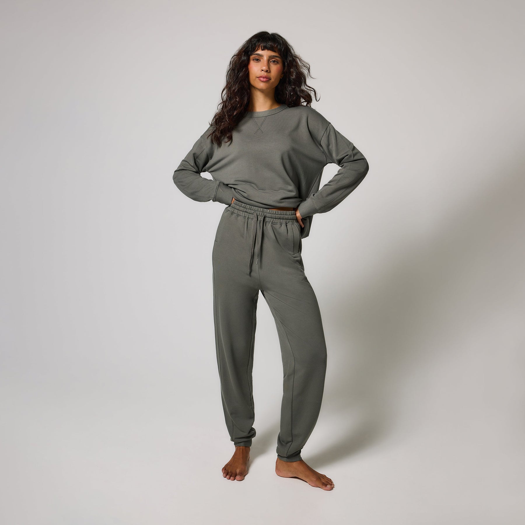 Pantalon de jogging Lounge-Luxe grande taille - Slate Green