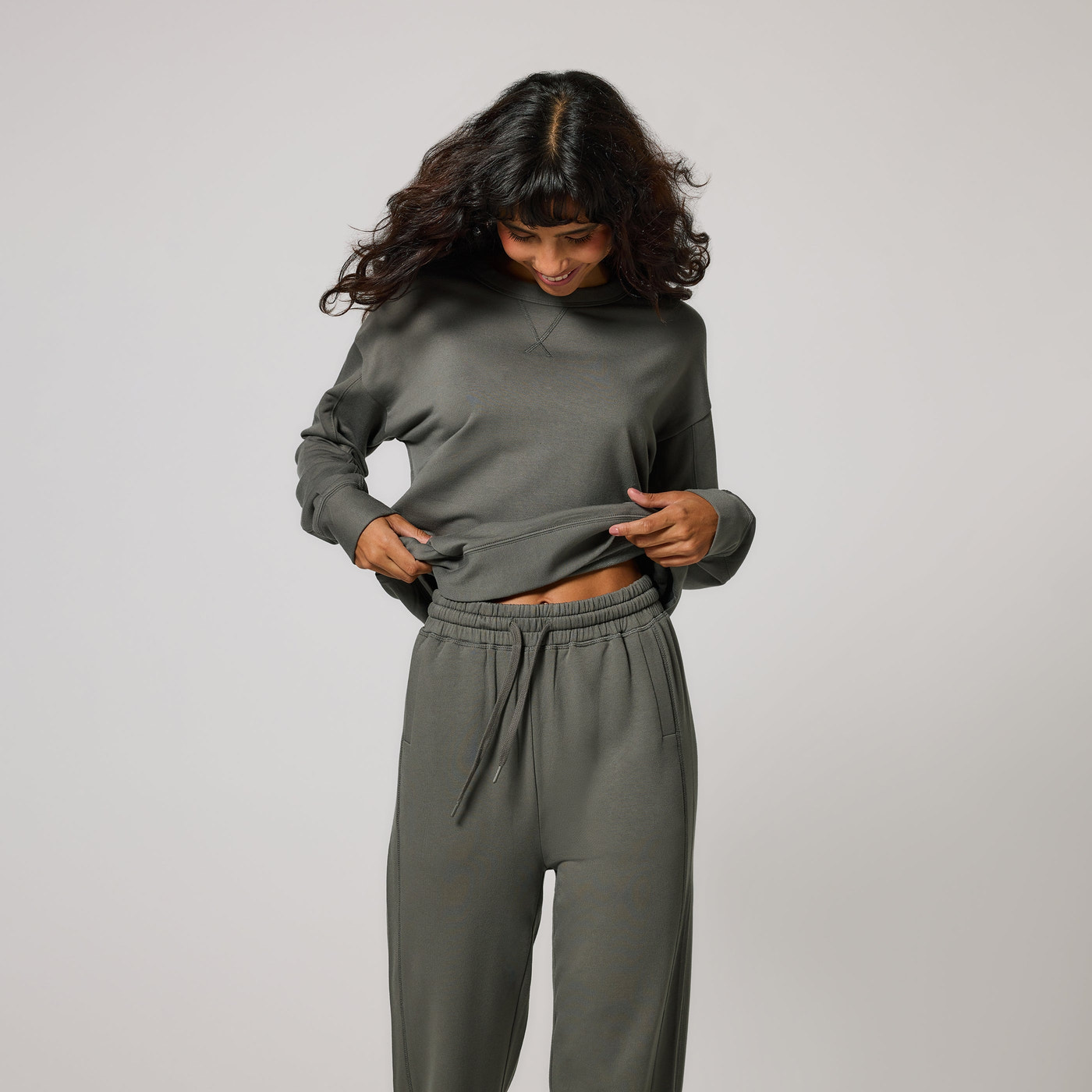 Pantalon de jogging Lounge-Luxe grande taille - Slate Green