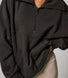ALL SZN organique Pull Oversize avec Quart de Zip - Black Coffee