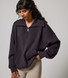 ALL SZN organique Pull Oversize avec Quart de Zip - Shadow Grey