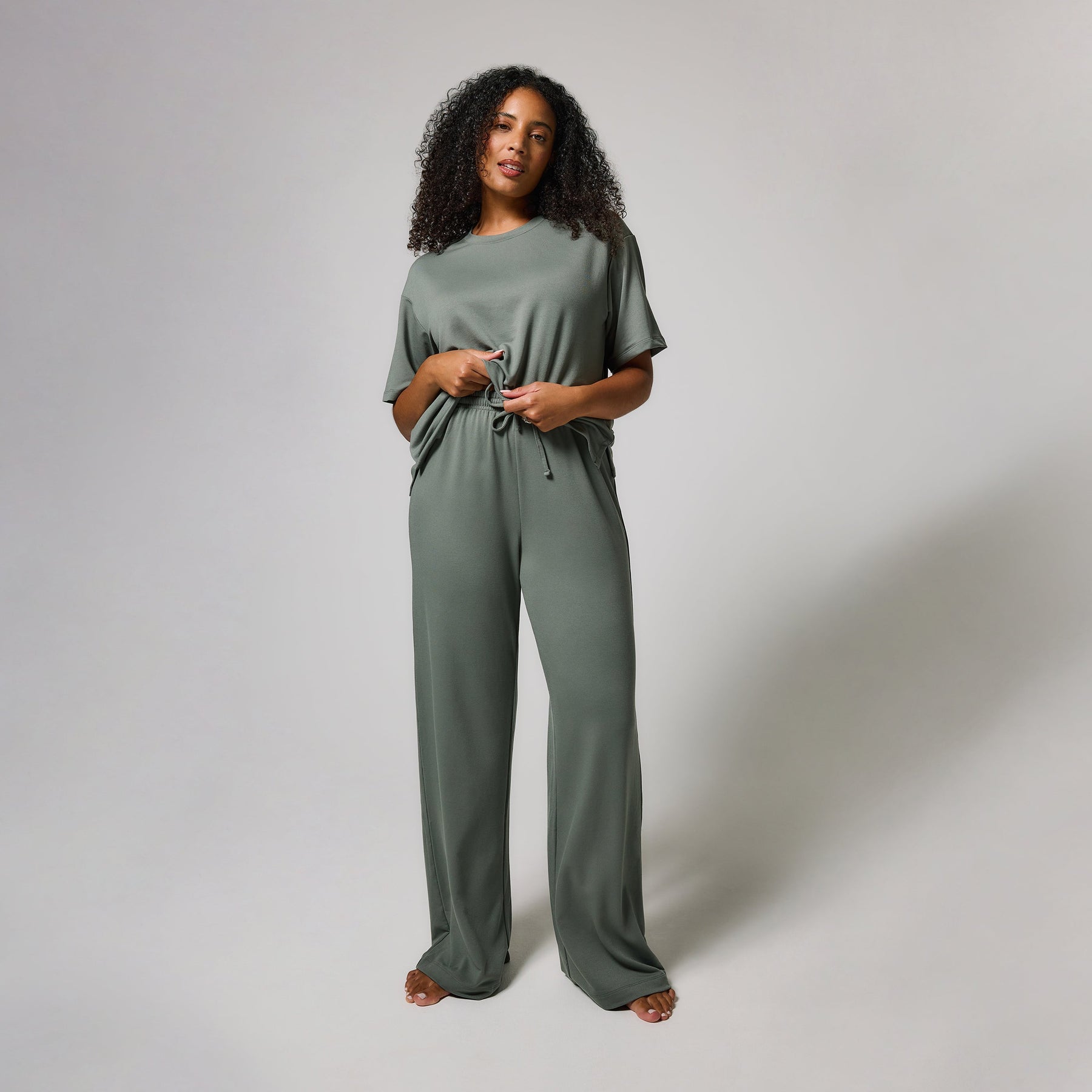 Ensemble lounge évasé tout doux - Sage Green