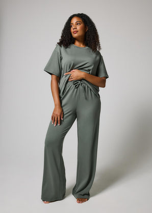 Ensemble lounge évasé tout doux - Sage Green