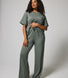 Ensemble lounge évasé tout doux - Sage Green