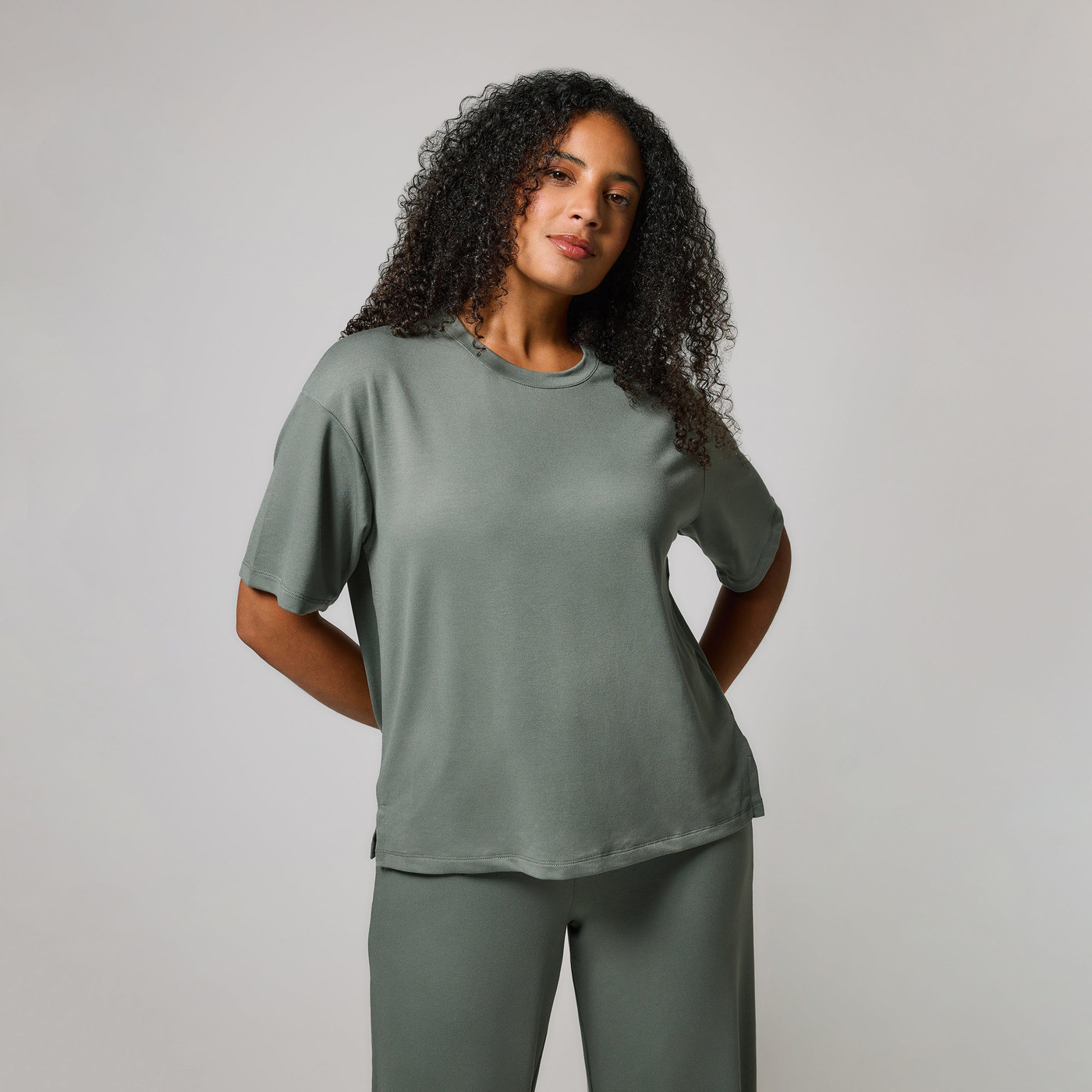 Ensemble lounge évasé tout doux - Sage Green