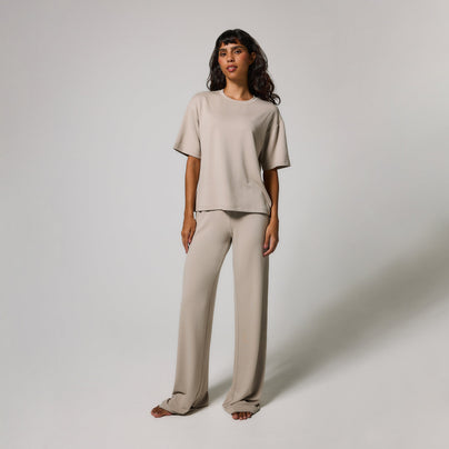 Ensemble lounge évasé tout doux - Oatmeal Beige