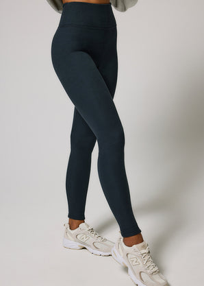 Legging doublé polaire épais grande taille - Vintage Navy