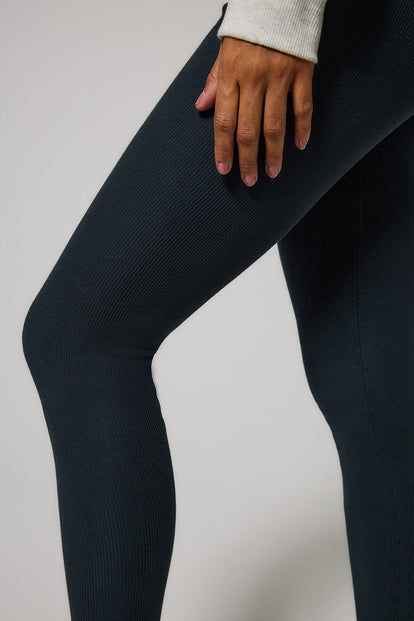 Legging doublé polaire épais grande taille - Vintage Navy