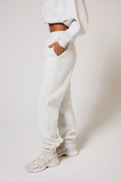 ALL SZN pantalon de jogging biologique à revers - Light Grey Marl