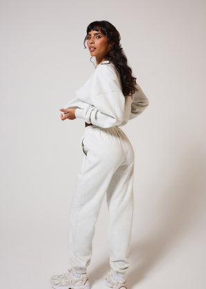 ALL SZN pantalon de jogging biologique à revers - Light Grey Marl
