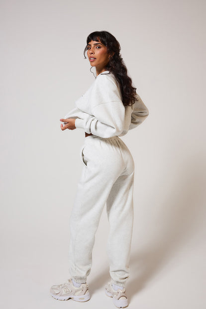 ALL SZN pantalon de jogging biologique à revers - Light Grey Marl