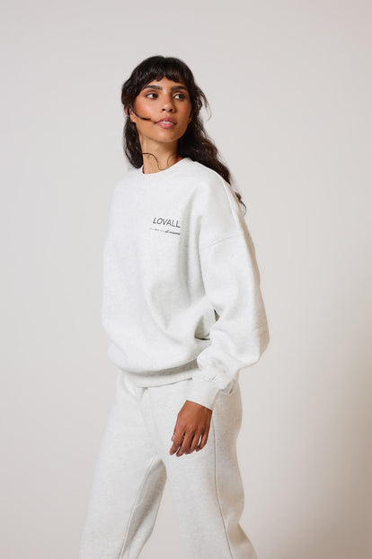 ALL SZN organique Sweat à Capuche Oversize grande taille Style 3 - Light Grey Marl