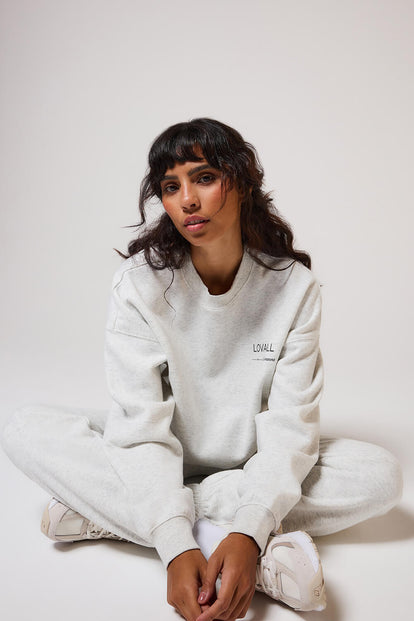 ALL SZN organique Sweat à Capuche Oversize Style 3 - Light Grey Marl