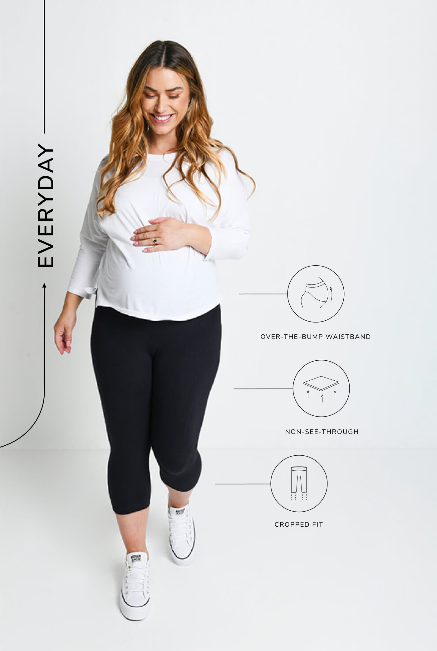 Legging de grossesse court Everyday - Noir