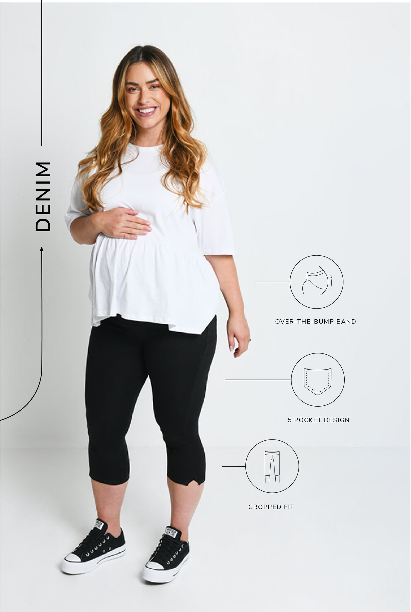 Jegging de grossesse court - Noir