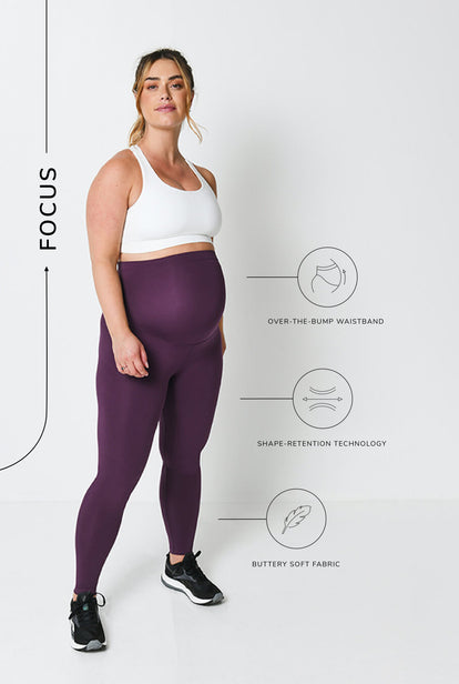 Legging de sport de grossesse Focus - Mulberry Plum