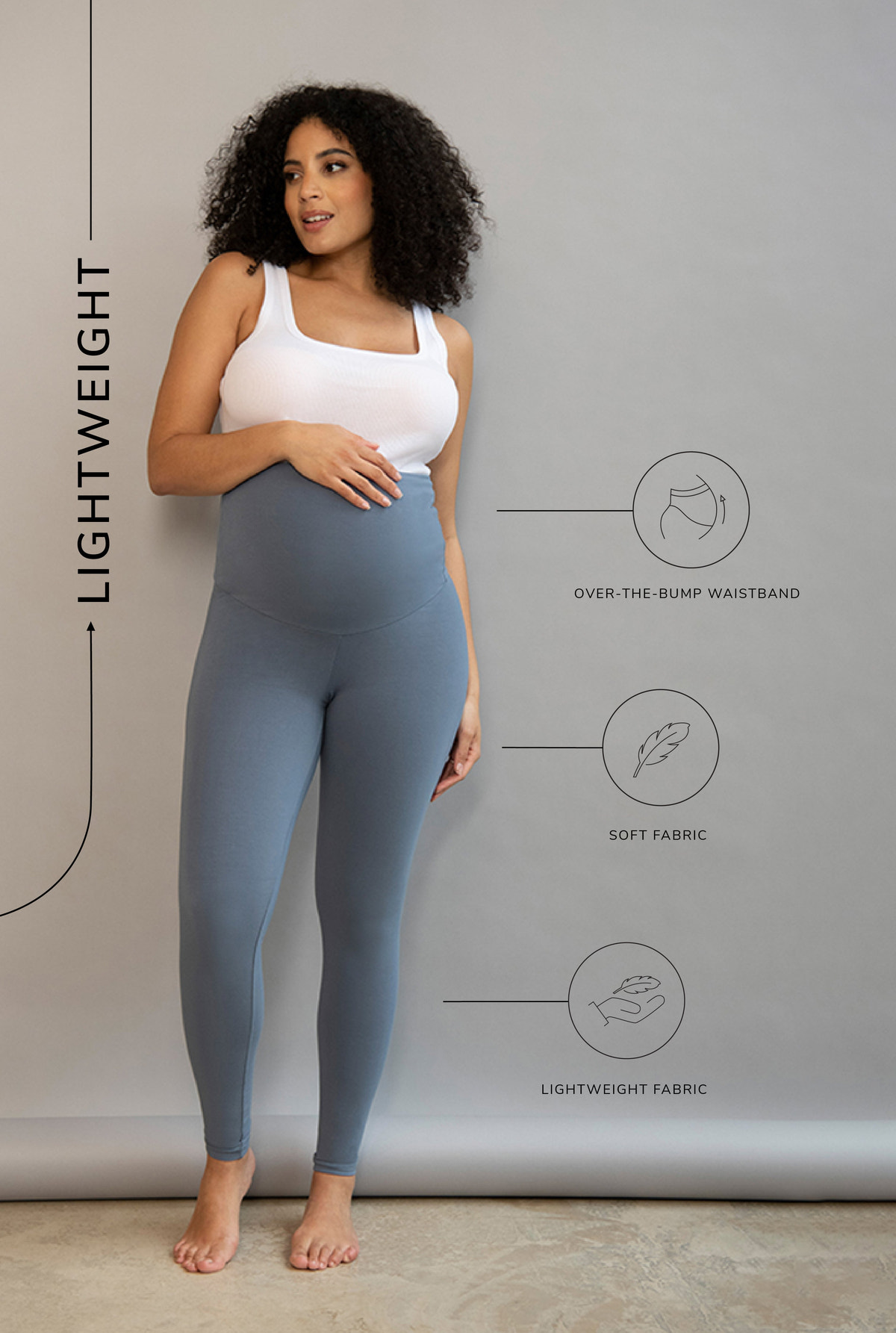 Legging de grossesse léger pour tous les jours – Bleu acier