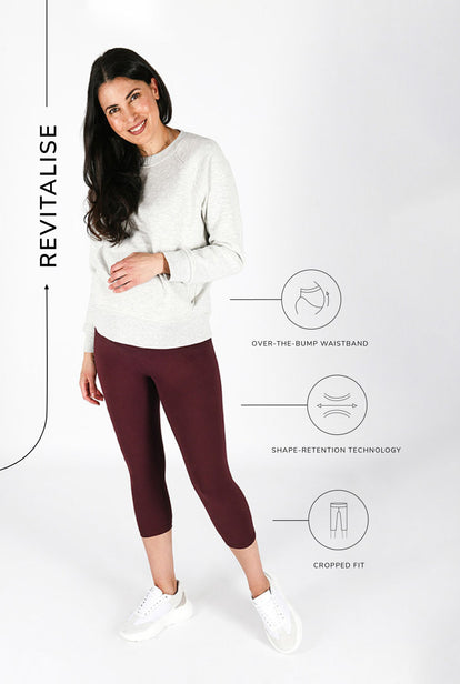 Legging de grossesse court Revitalise - Winter Berry