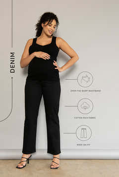 Jeans droits de grossesse - Noir