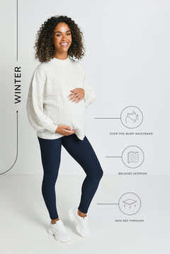Legging de grossesse d'hiver de tous les jours – Marine