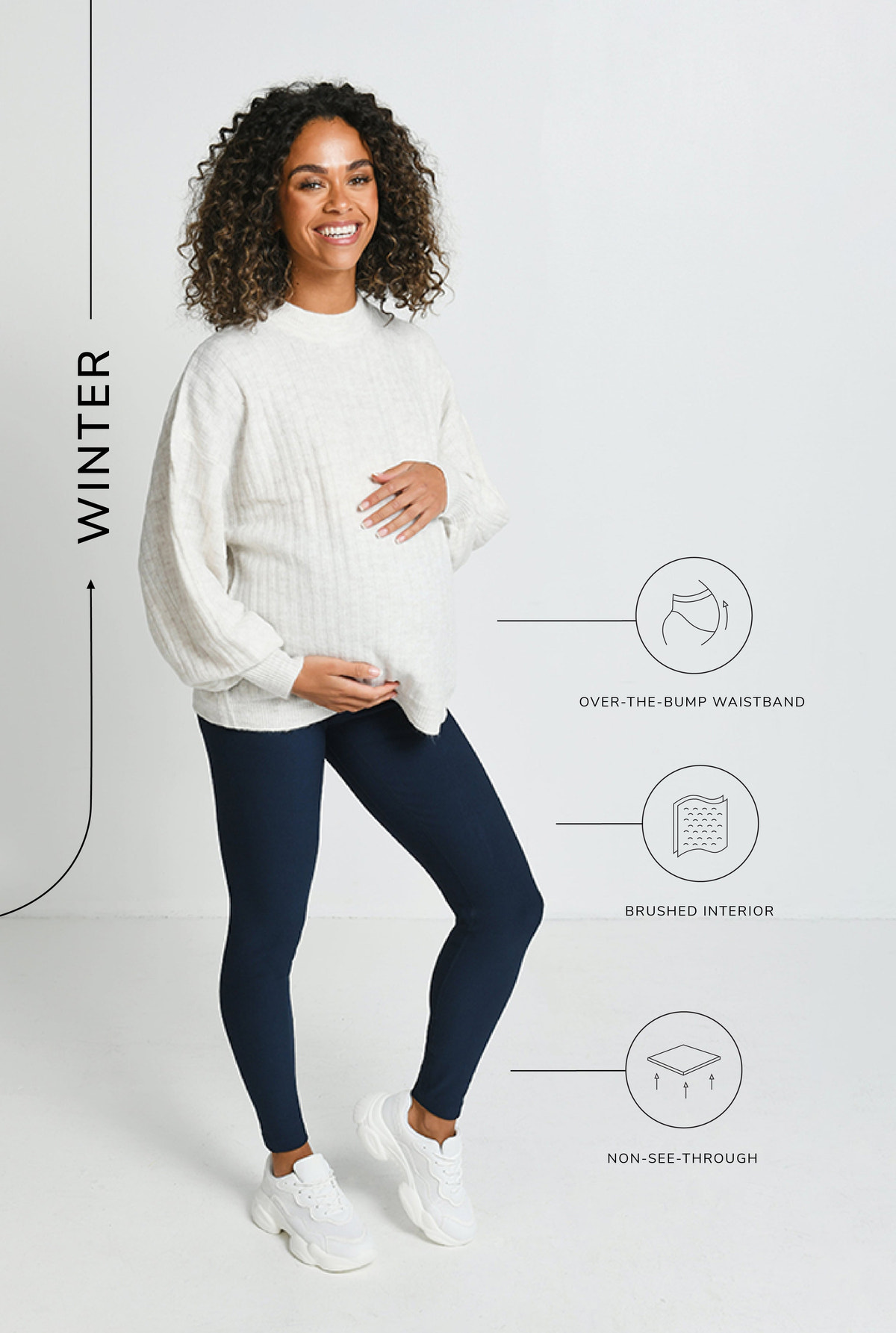 Legging de grossesse d'hiver de tous les jours – Marine