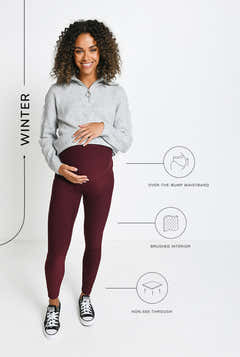 Legging de grossesse d'hiver de tous les jours - Bordeaux