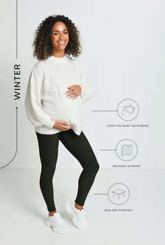 Legging de grossesse d'hiver de tous les jours - Olive foncé