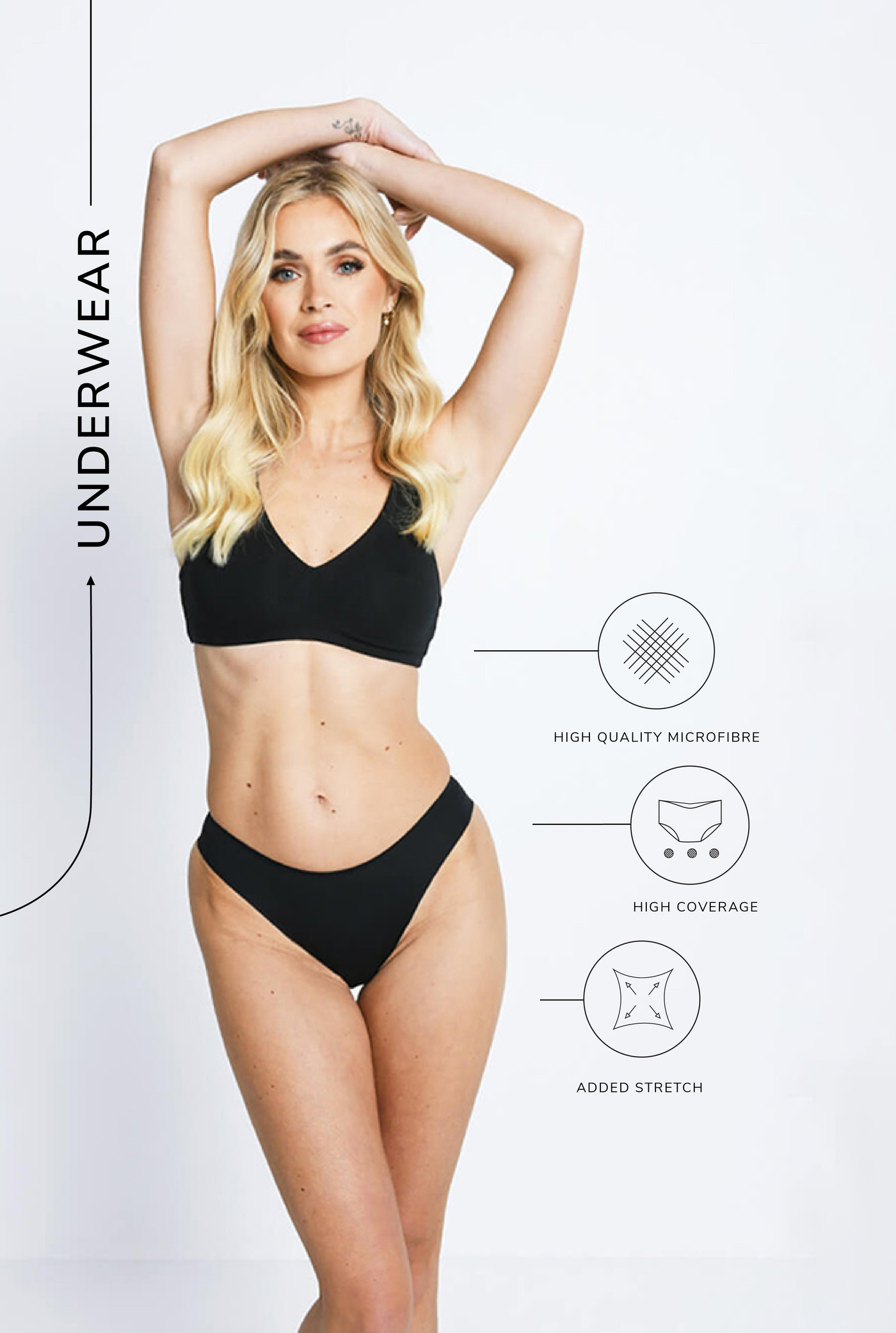 Lot de 3 culottes échancrées sans couture - Noir