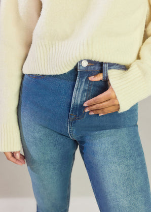 Jean Mom slim - Mid Bleu