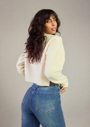 Jean Mom slim - Mid Bleu