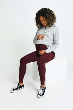 Legging de grossesse d'hiver de tous les jours - Bordeaux