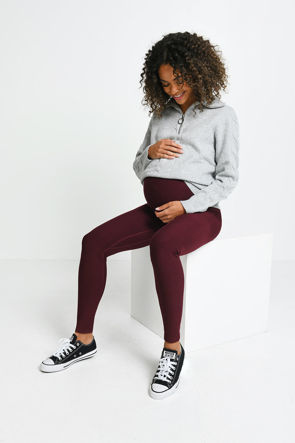 Legging de grossesse d'hiver de tous les jours - Bordeaux