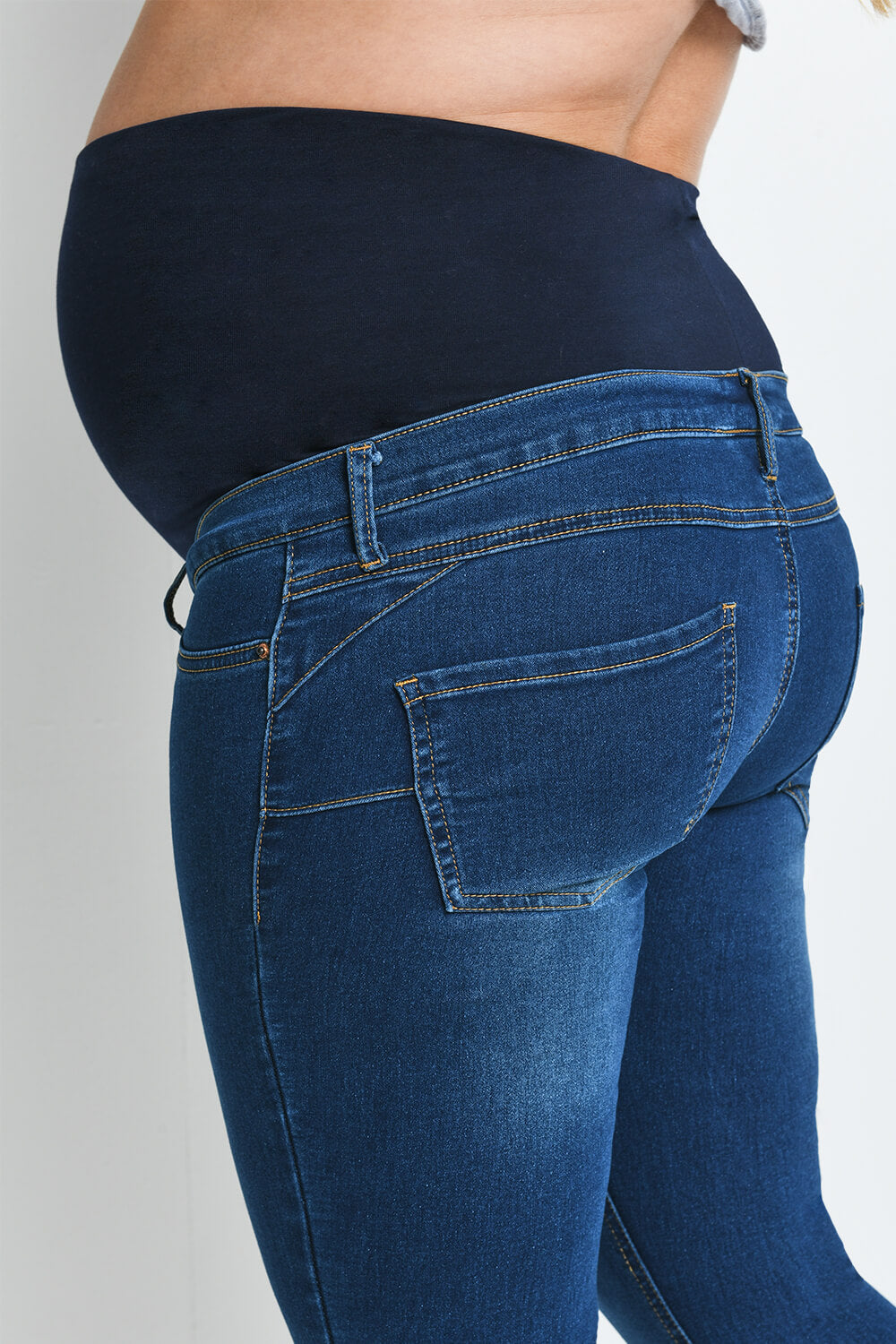 Jegging de grossesse court - Dark Bleu