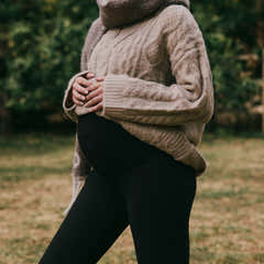 Legging de grossesse évasé d'hiver - Café noir