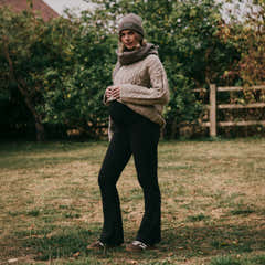 Legging de grossesse évasé d'hiver - Café noir