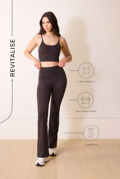 Legging flare grande taille 24/7 Revitalise - Noir Coffee