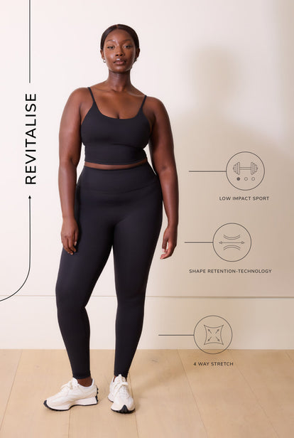 Curve Revitalise High Waisted Leggings - Midnight Black