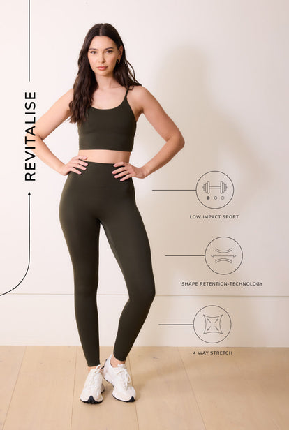 Legging taille haute grande taille 24/7 Revitalise - Deep Olive