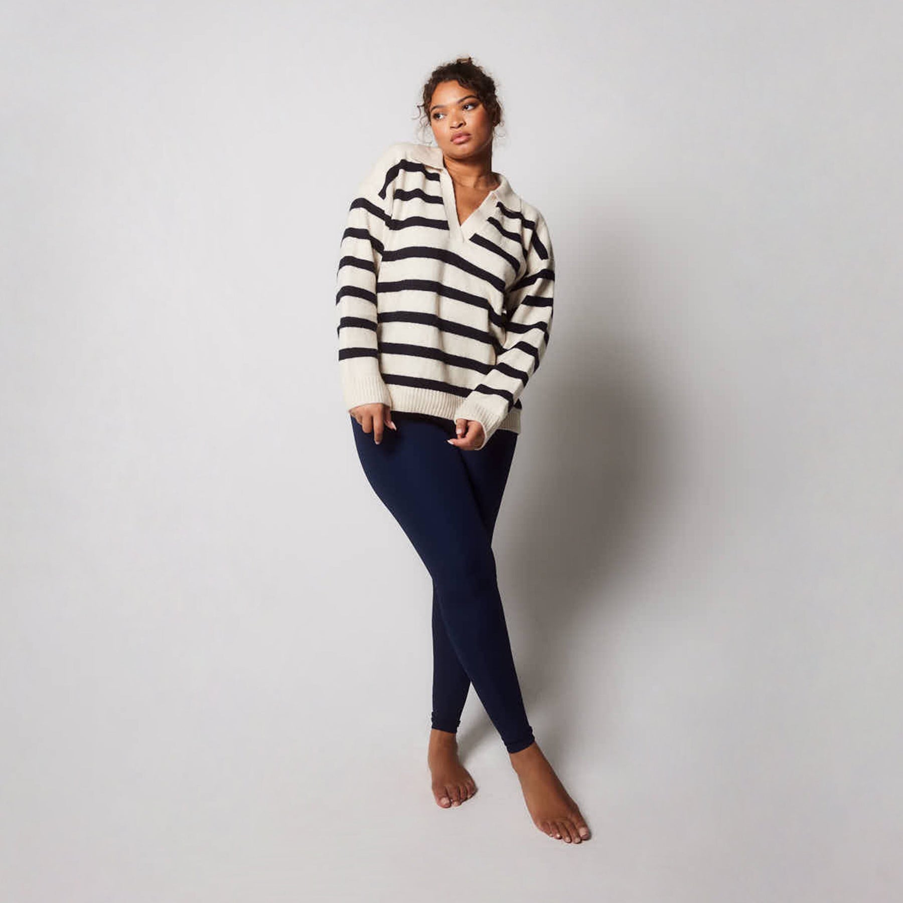 Legging côtelé grande taille - Navy