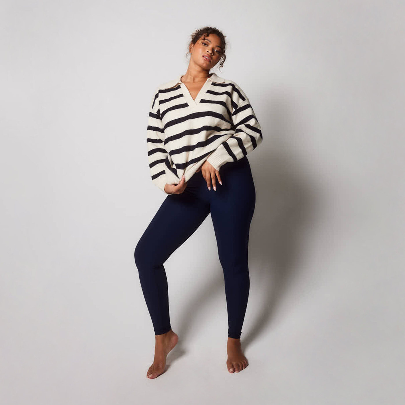 Legging côtelé grande taille - Navy