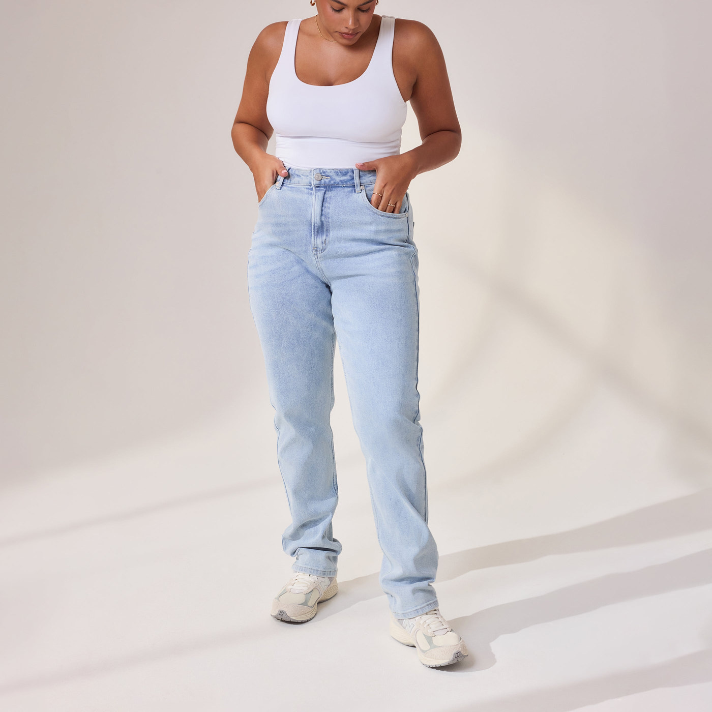 Jean straight grande taille - Light Bleach