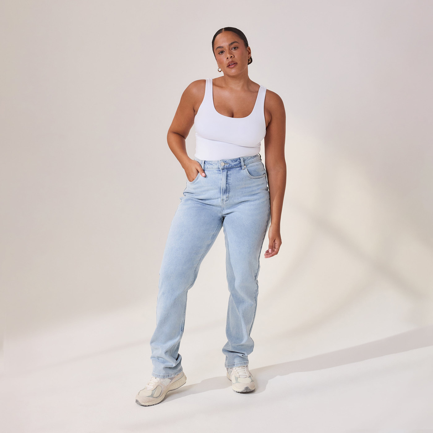 Jean straight grande taille - Light Bleach