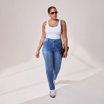 Jean straight grande taille - Mid Bleu