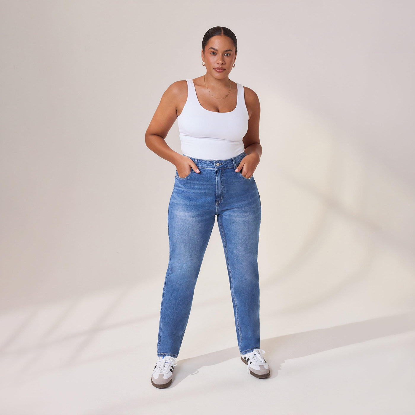 Jean straight grande taille - Mid Bleu