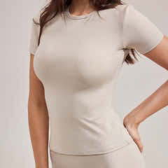 T-shirt Basique Ultime - Beige Avoine