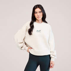 Sweat-shirt oversize organique Paysage - Écru