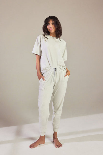 Ensemble de pyjama en coton peigné - Light Gris