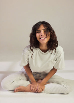Ensemble de pyjama en coton peigné - Light Gris